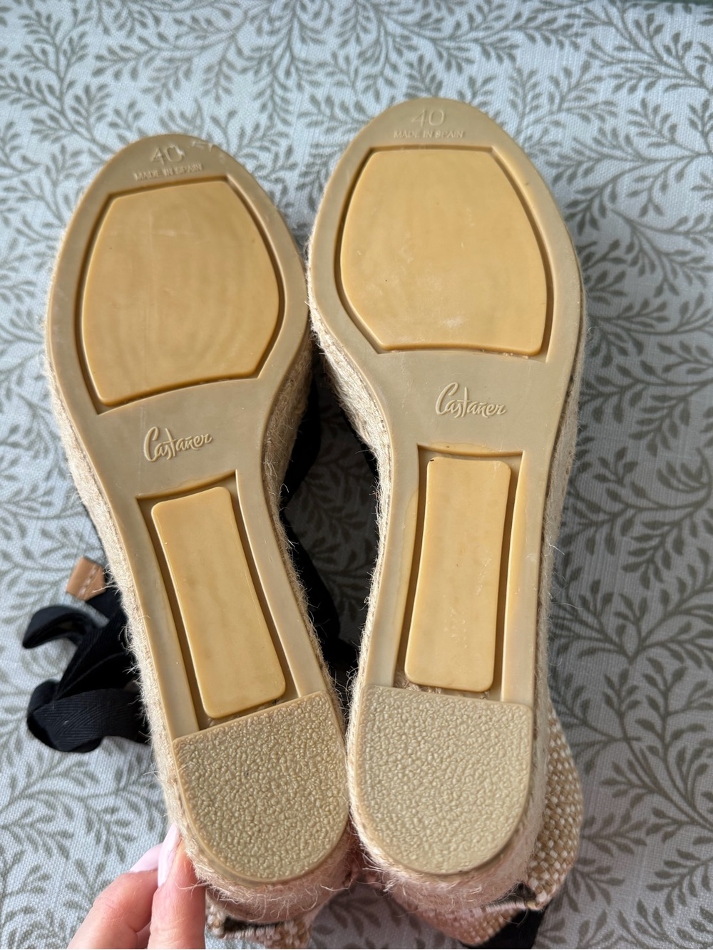 Castañer Carina Black Espadrille Platform Wedge Mid Heel Ankle Tie Sz40 US9 $205 - Picture 7 of 7